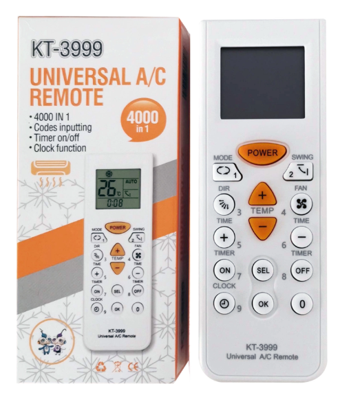Пульт для кондиционера универсальный; KT-3999 (4000 моделей кондиционеров)