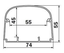 Законцовка короба  (заглушка) ЗГЛ-74х55 для РКК-74х55 (белый)