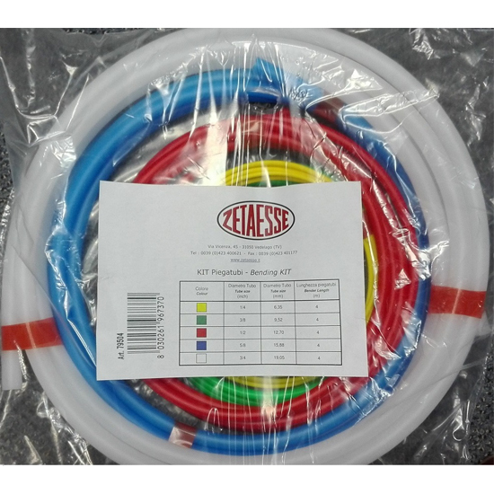 Трубогиб пластиковый ZETAESSE (к-т из 5шт по 4м - 1/4", 3/8", 1/2", 5/8", 3/4")