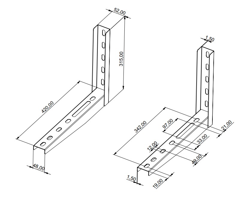 Кронштейн сварной KARDESLER METAL 420мм; KM07-WEB420-EH-W7