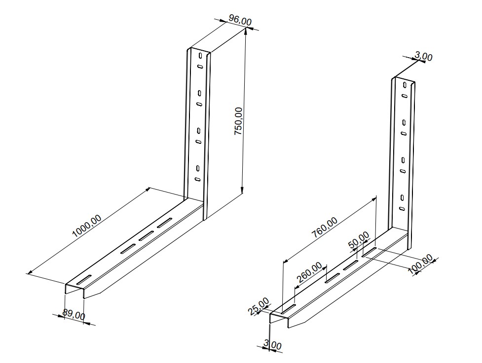 Кронштейн сварной KARDESLER METAL 1000мм; KM07-WHB100-EH-W7